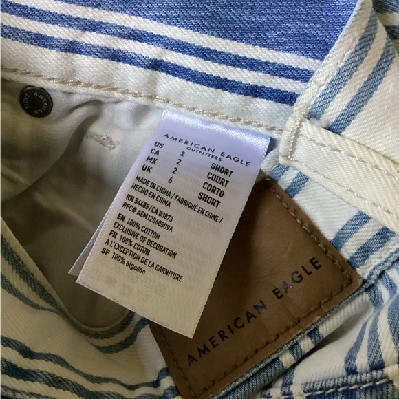 American Eagle Outfitters Blue and White Striped Size 2 - Picture 5 of 6